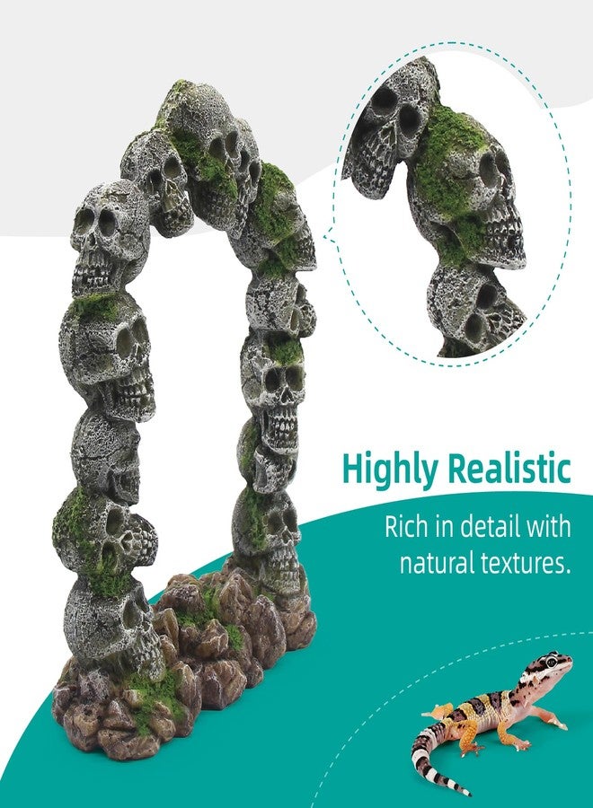 relaqcc Aquarium Skull Cave Rocks, Reptile Tank Accessories, Fish Tank Decorations for Amphibians, Betta Fish, Shrimp, Hermit Crab, Leopard Gecko - Image 5